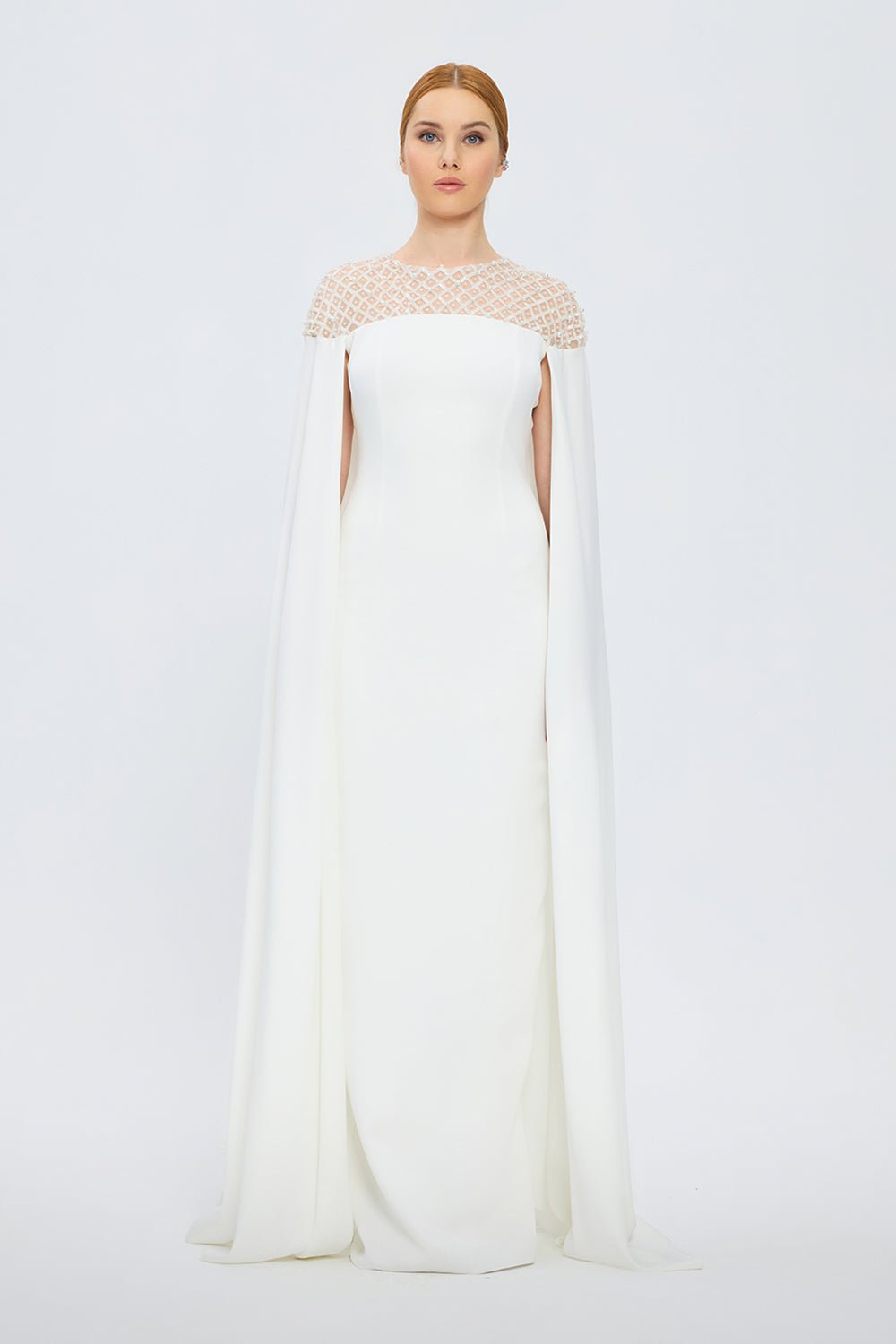 Hakim Yaka Taş İşlemeli Tesettür Abiye Elbise - 1027C