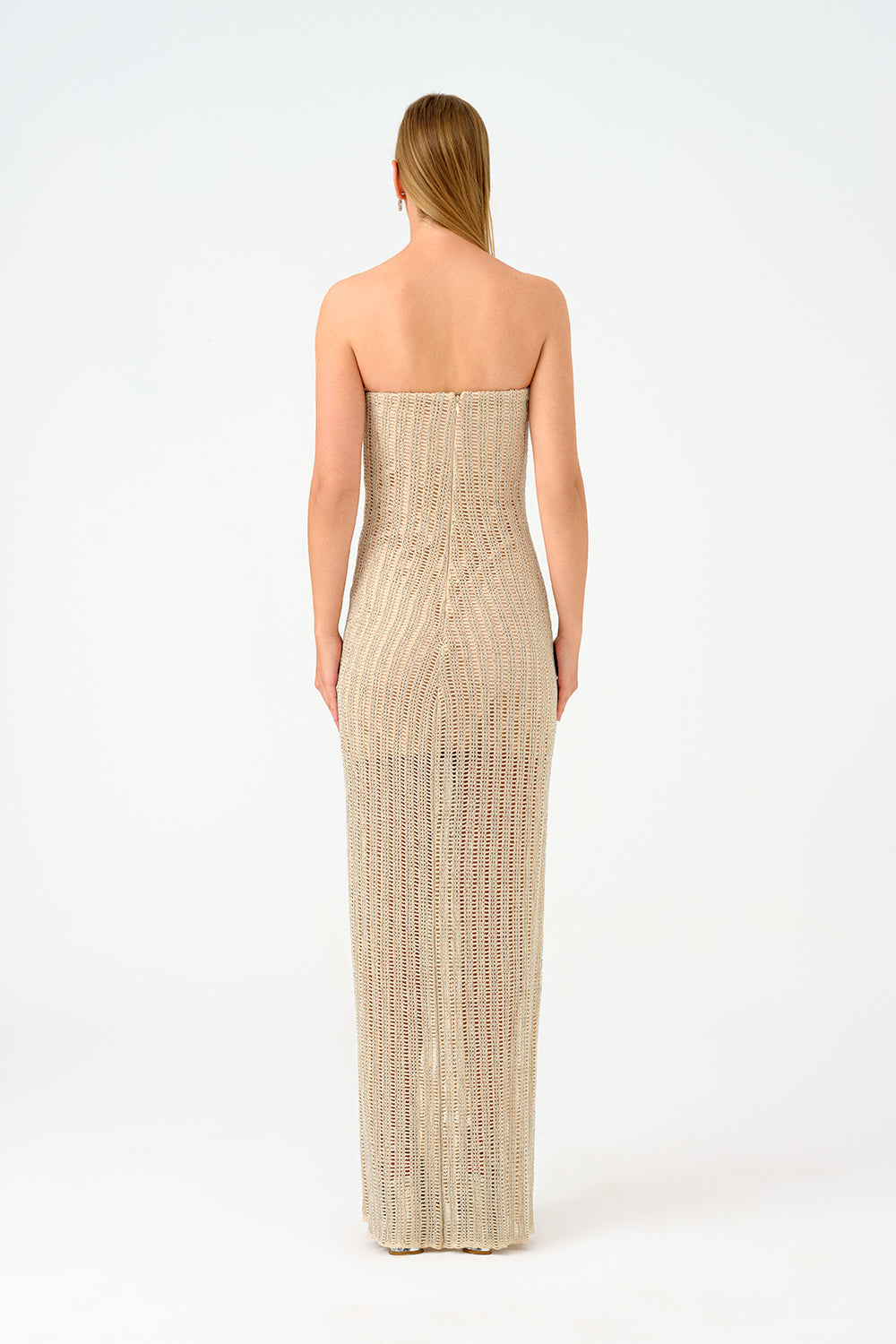 Yırtmaçlı Taş İşlemeli Uzun Abiye Elbise - 9109C