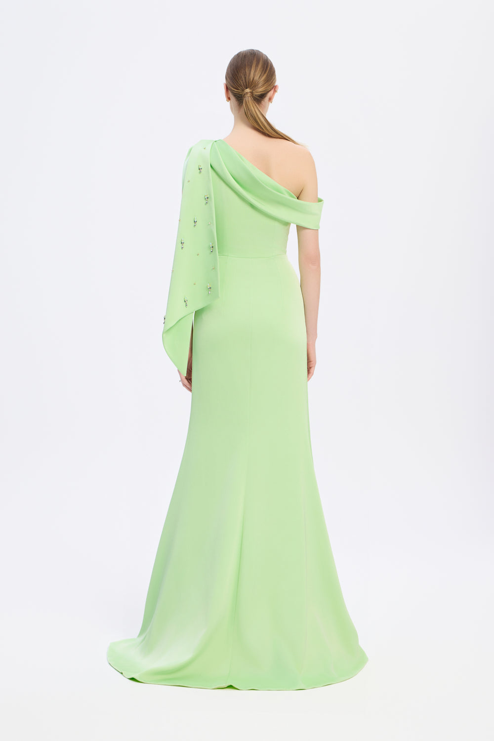 Taş İşlemeli Balık Kesim Uzun Abiye Elbise - 9166C