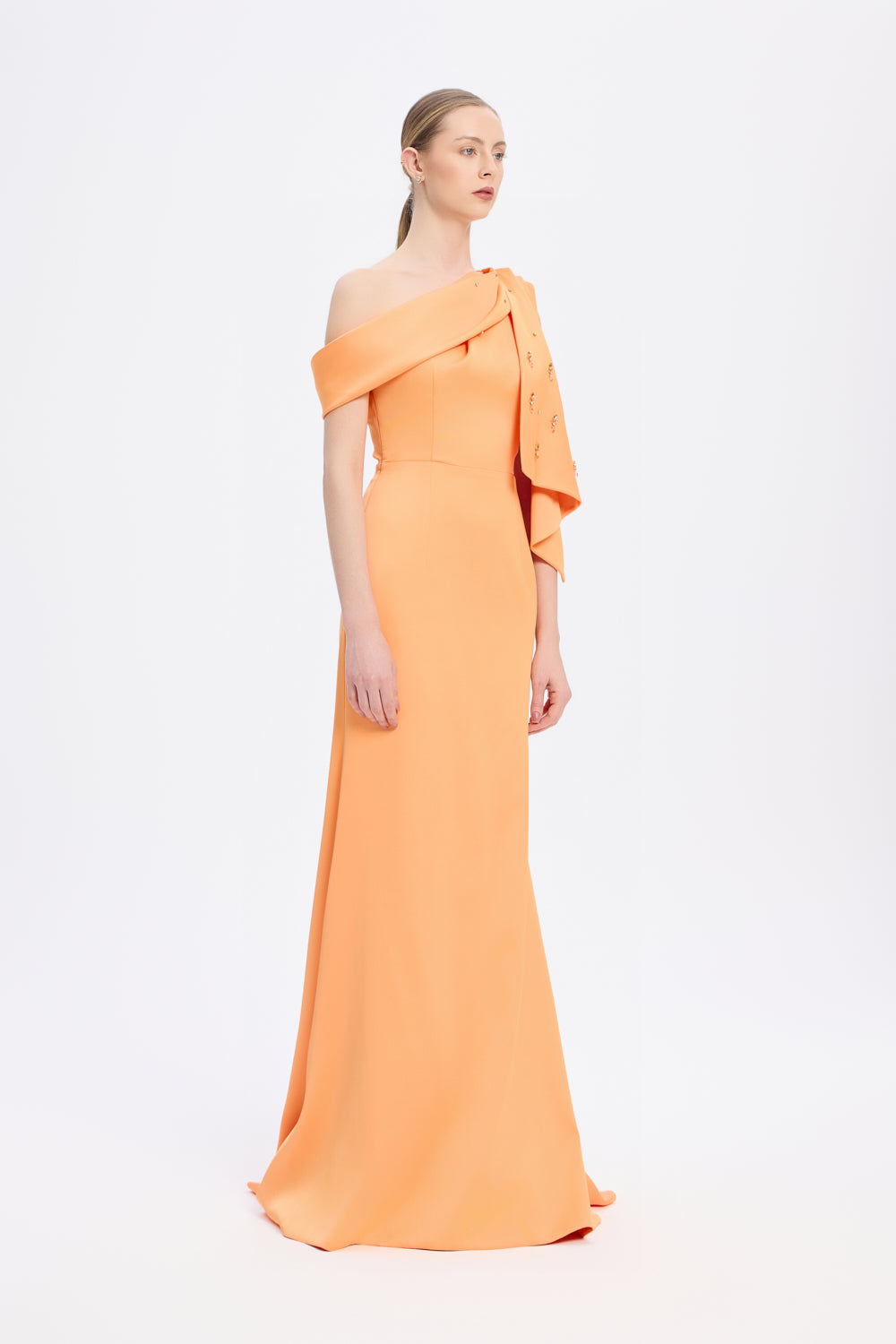 Taş İşlemeli Balık Kesim Uzun Abiye Elbise - 9166C