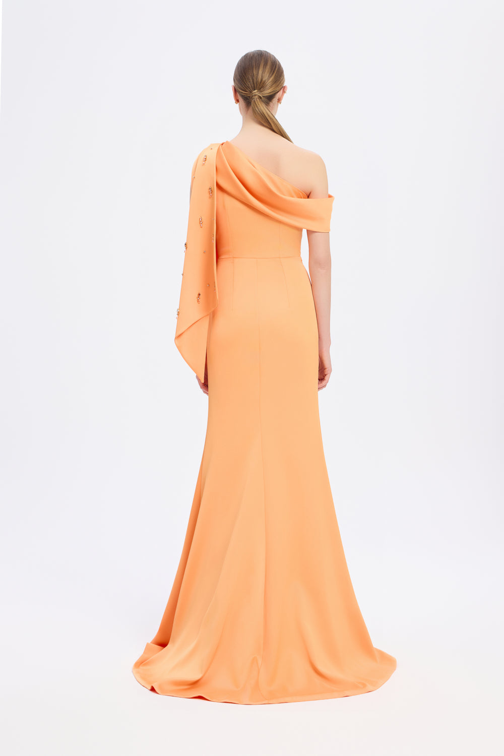 Taş İşlemeli Balık Kesim Uzun Abiye Elbise - 9166C