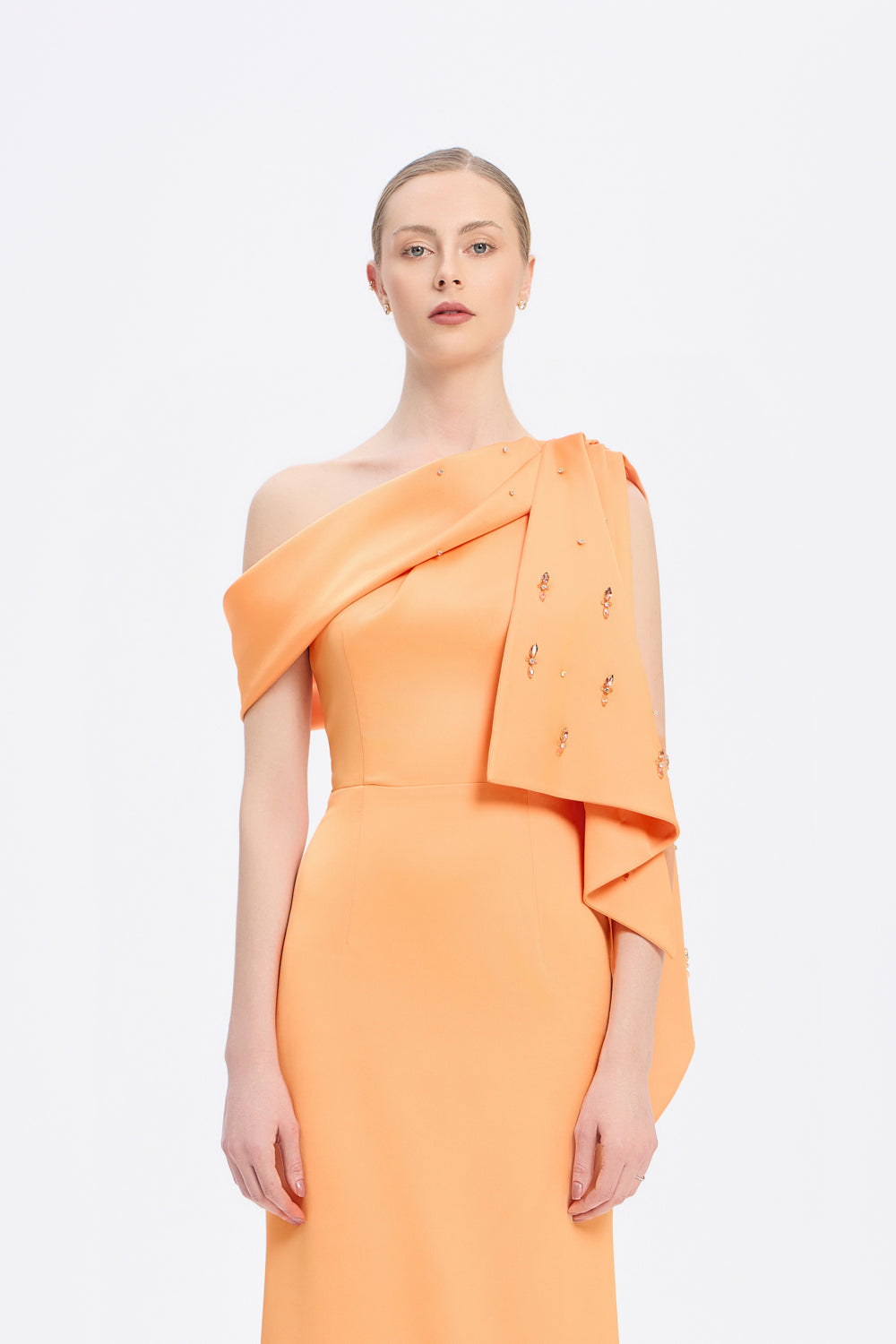 Taş İşlemeli Balık Kesim Uzun Abiye Elbise - 9166C