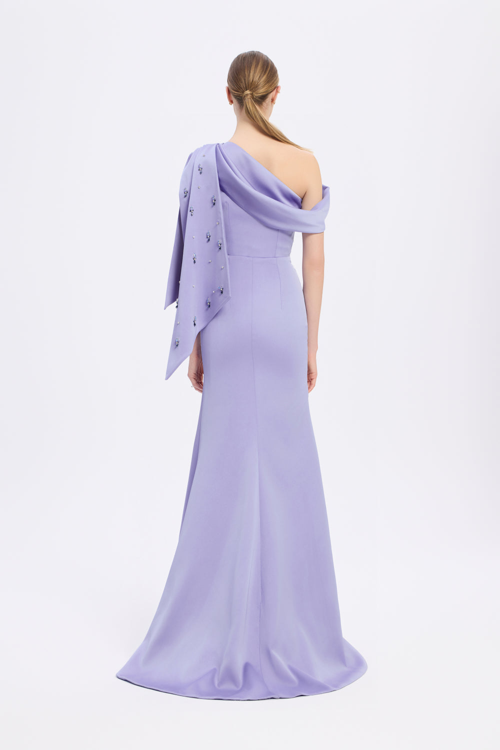 Taş İşlemeli Balık Kesim Uzun Abiye Elbise - 9166C