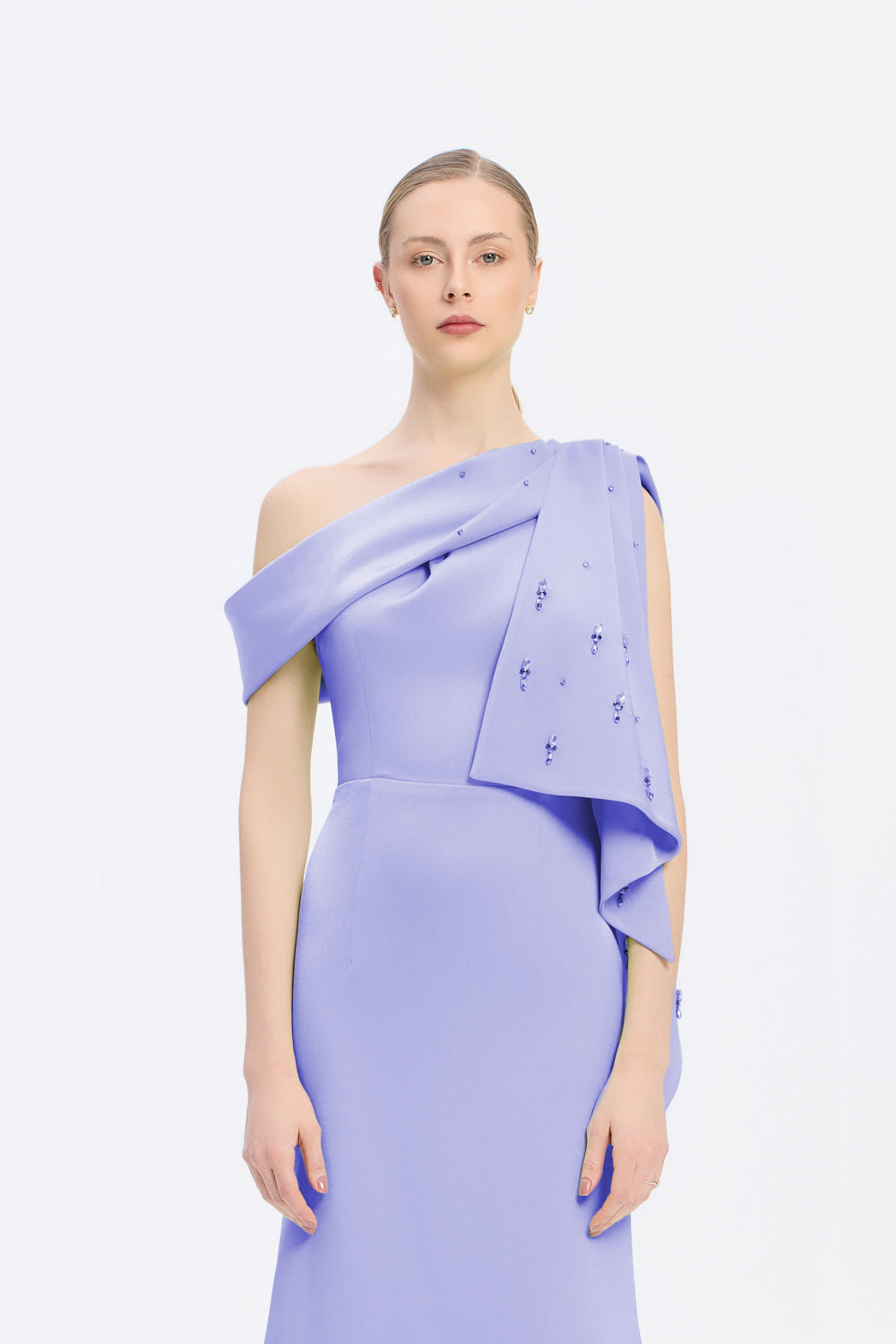 Taş İşlemeli Balık Kesim Uzun Abiye Elbise - 9166C