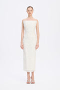 Payet İşlemeli Straplez Midi Abiye Elbise - 9191C