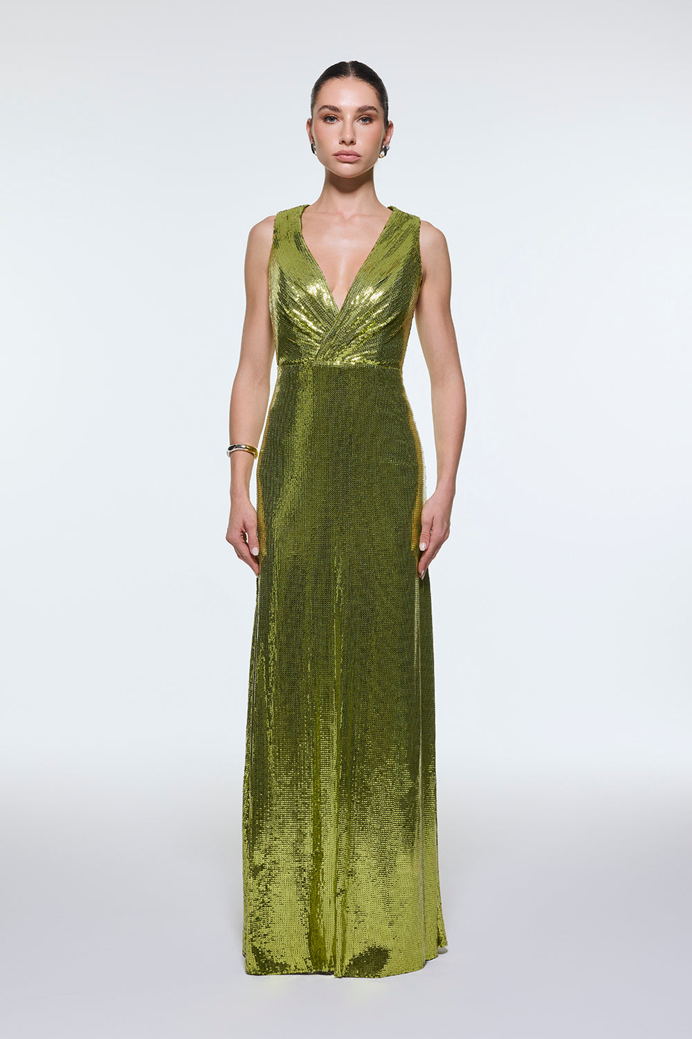 Sırt Dekolte Detaylı Payet Uzun Abiye Elbise - 9201C