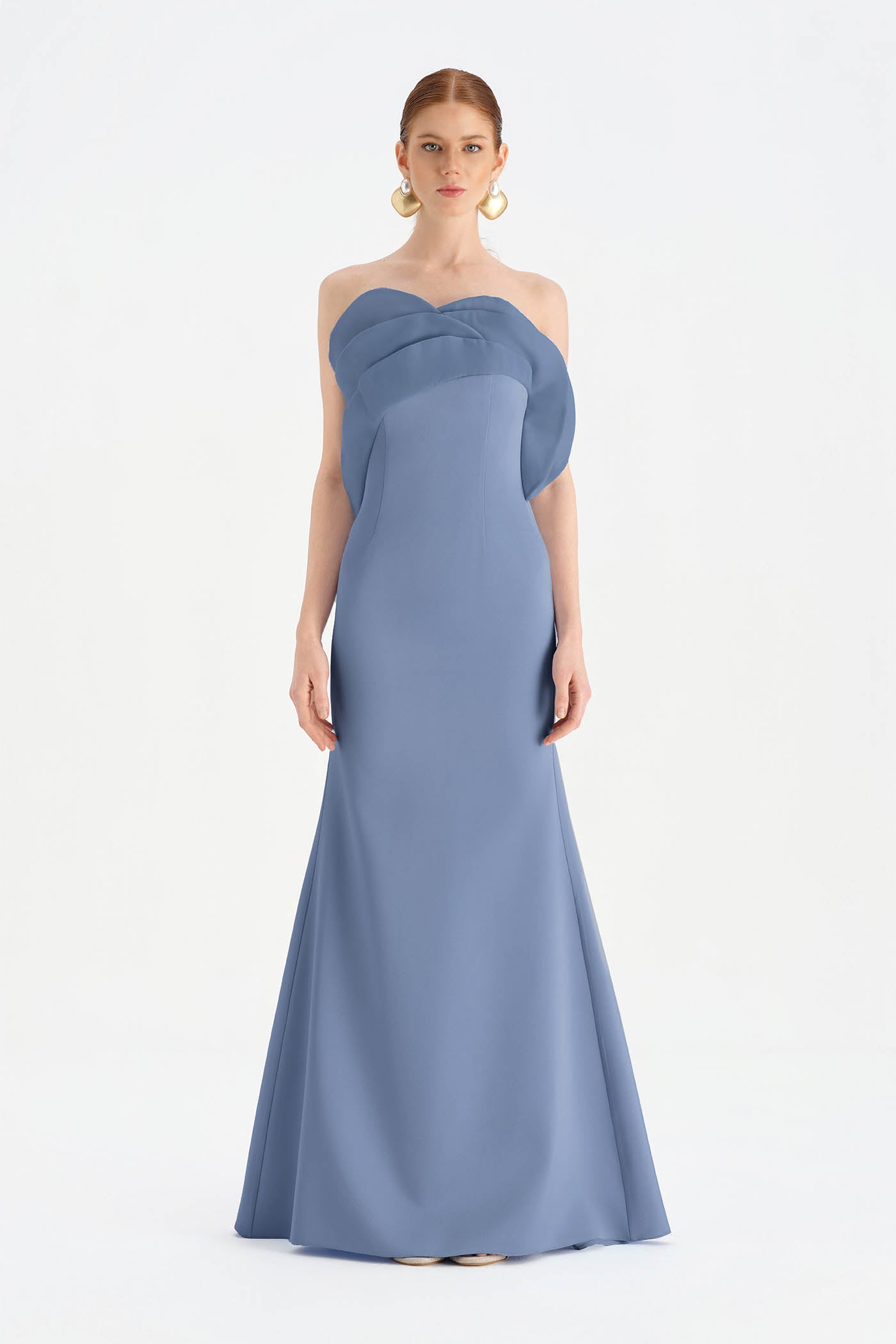 Strapless Mermaid Evening Dress with Bust Detail - 26102C