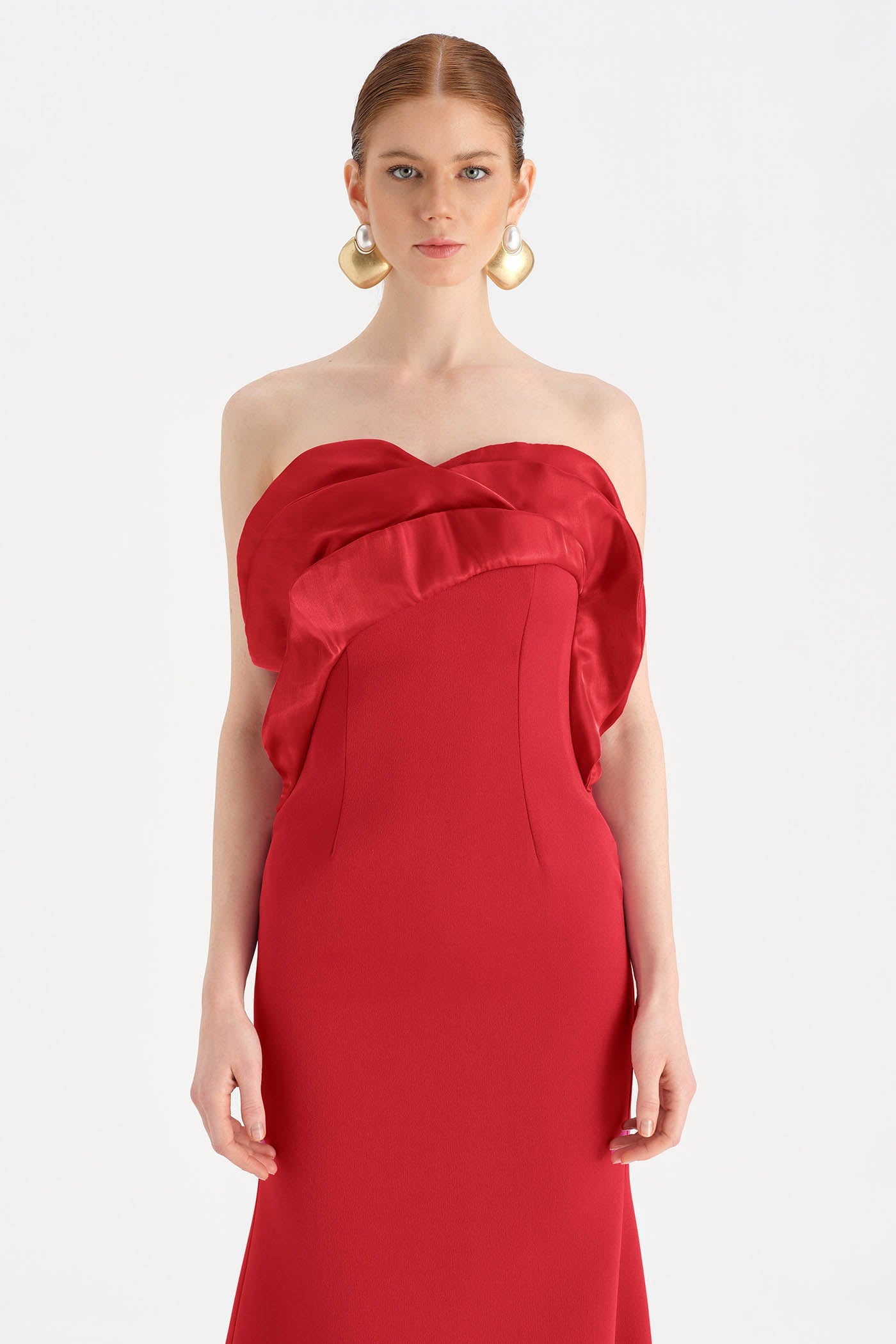 Strapless Mermaid Evening Dress with Bust Detail - 26102C