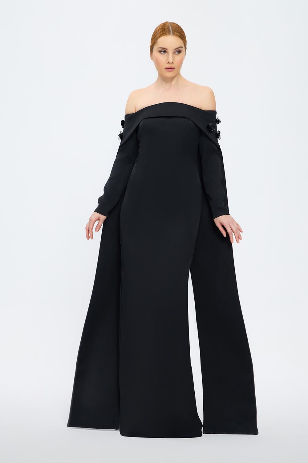 Straplez Yaka Uzun Abiye Elbise - 1026C