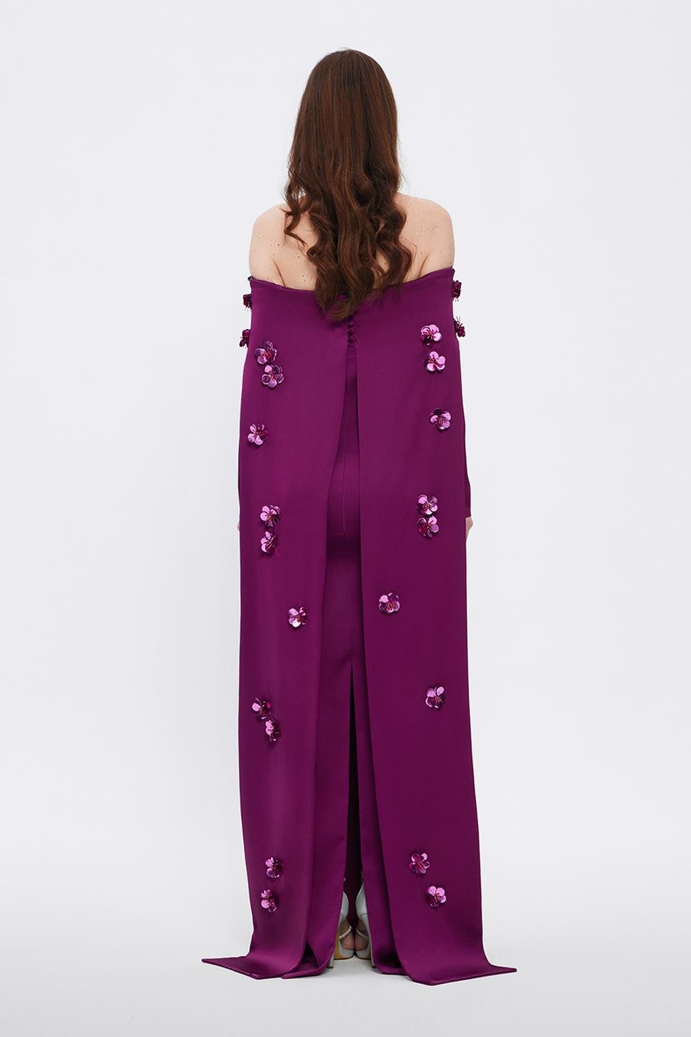 Straplez Yaka Uzun Abiye Elbise - 1026C