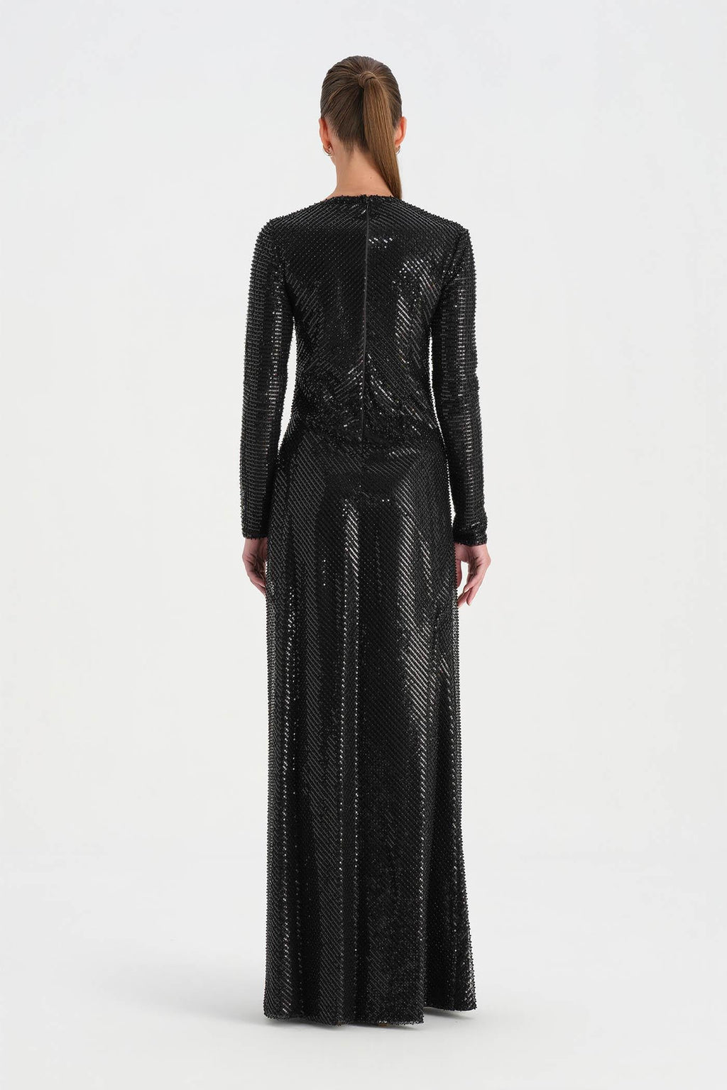 Crystal-Embellished High-Slit Evening Dress - 26049C