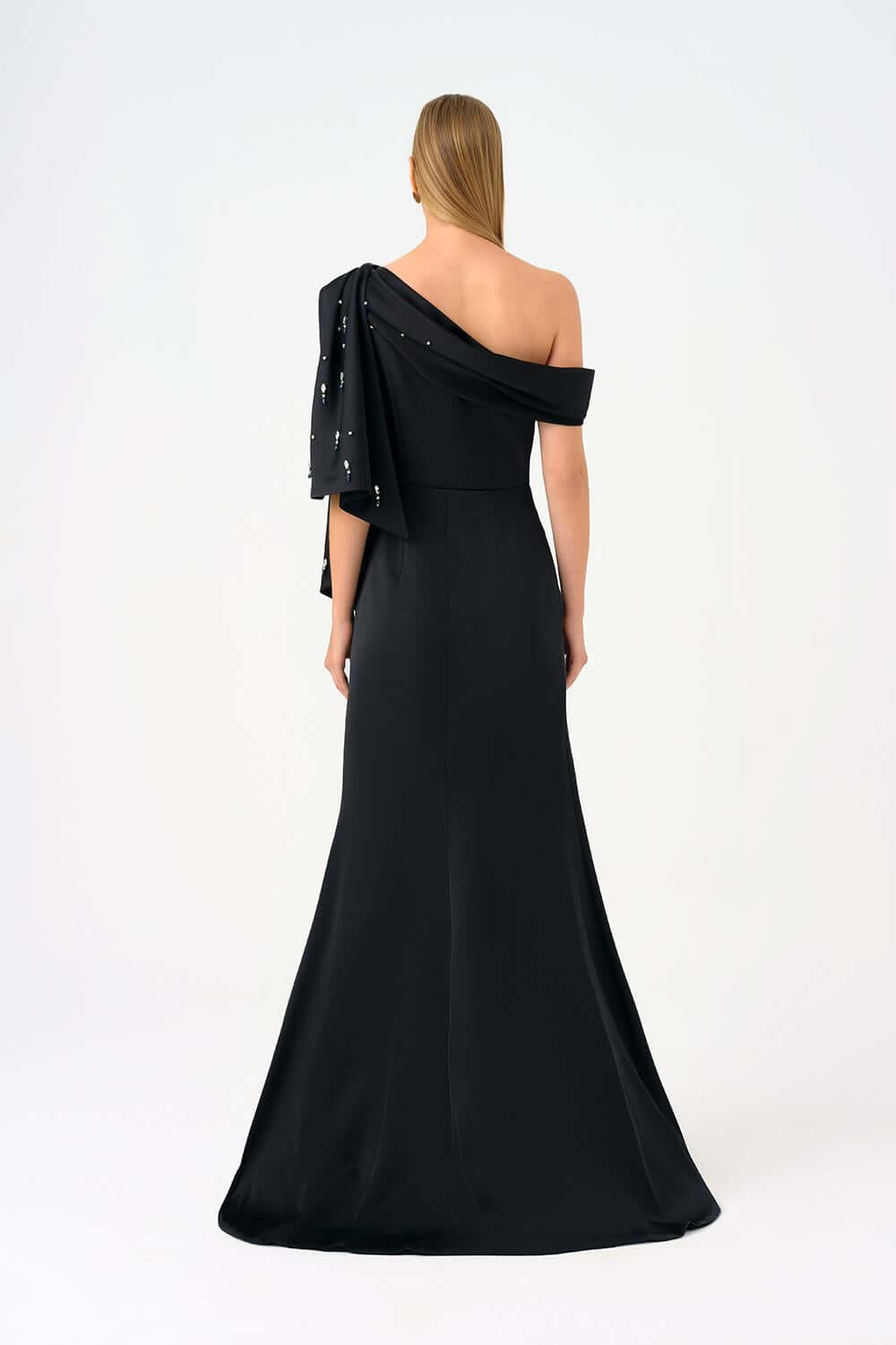 Taş İşlemeli Balık Kesim Uzun Abiye Elbise - 9166C