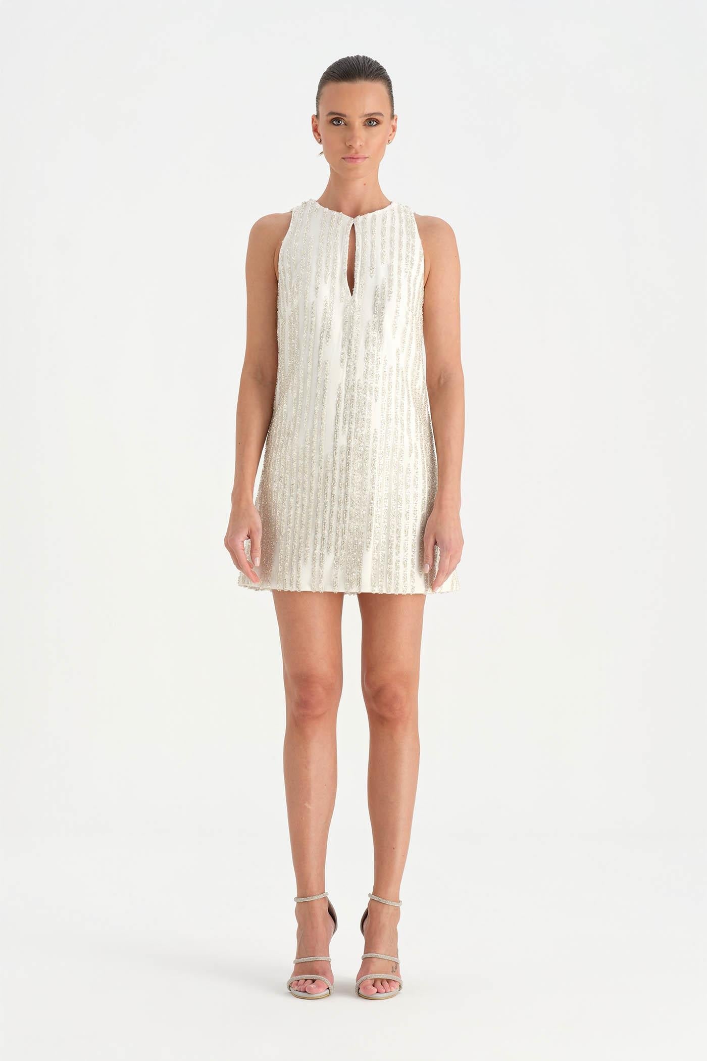 Crystal-Embellished Mini Evening Dress - 26069C