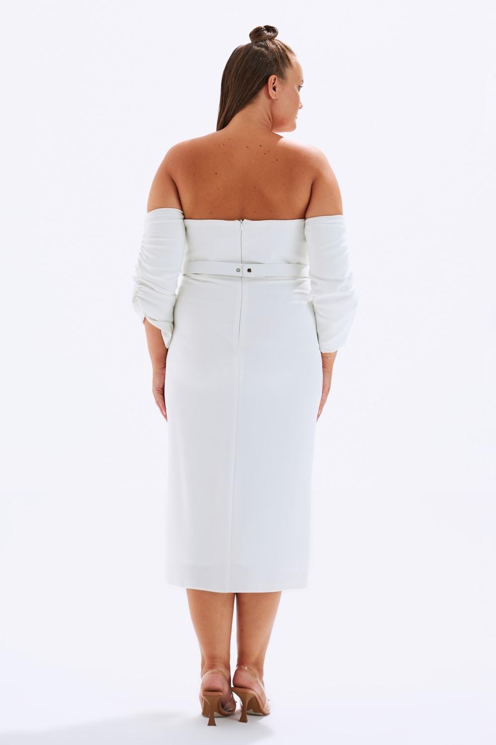 Kalp Yaka Kemerli Büyük Beden Abiye Elbise - 6005C