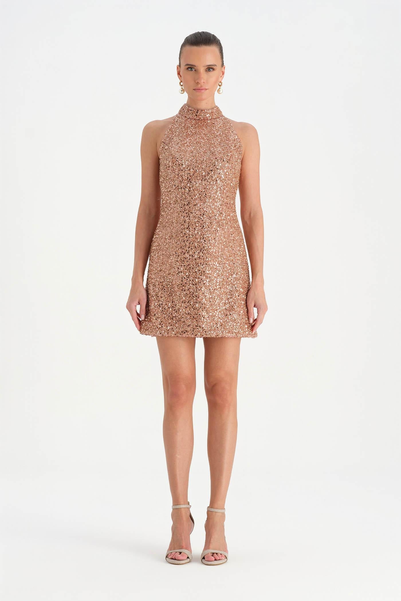 Halter Neck Mini Evening Dress - 26061C