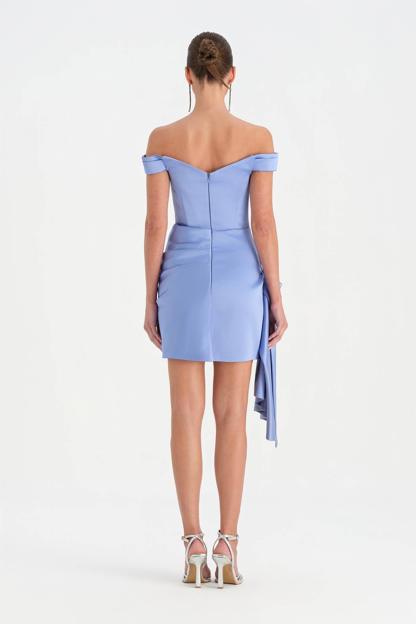 Off-Shoulder Draped Evening Dress - 26018C