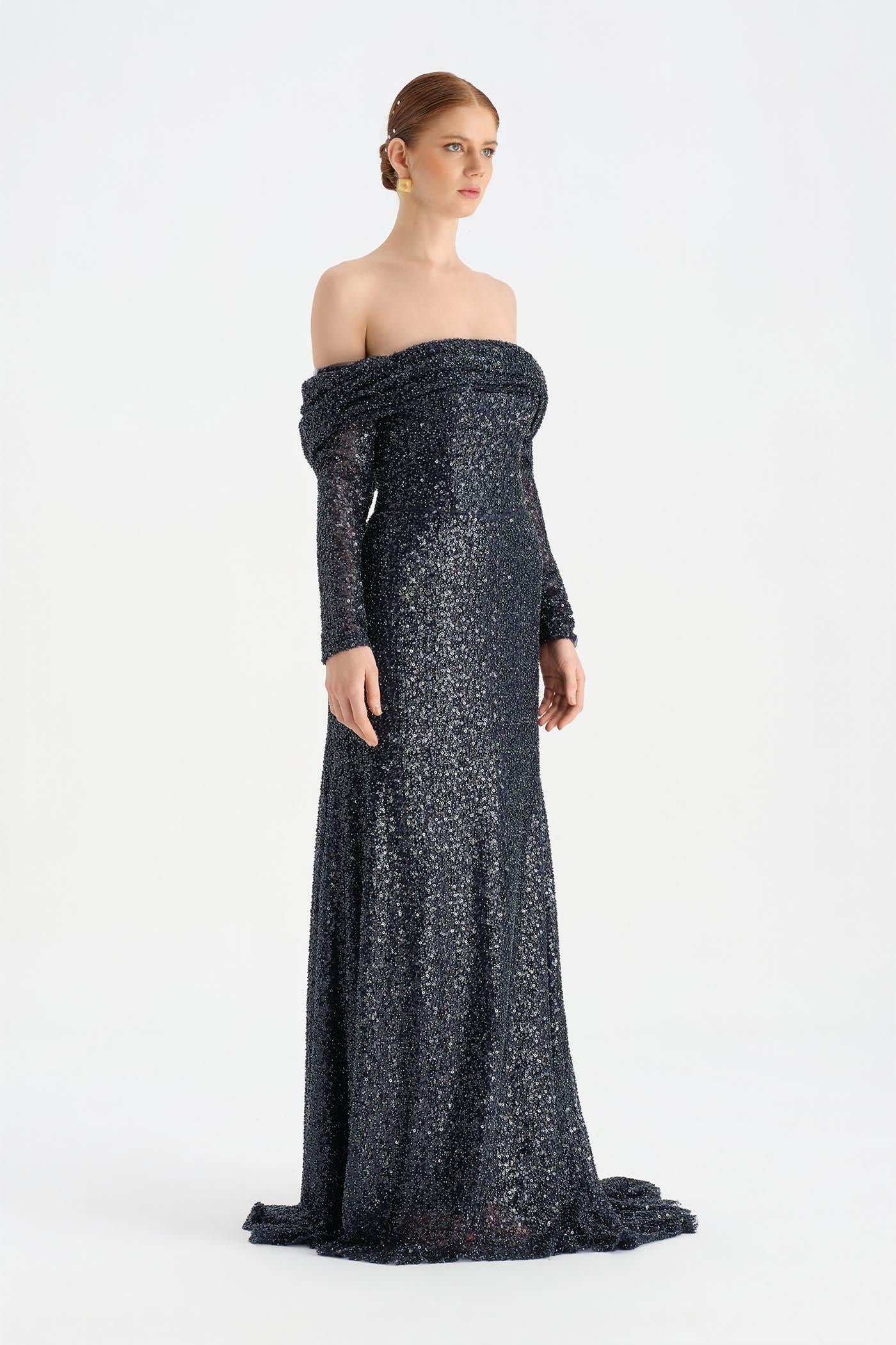 Strapless Crystal-Embellished Evening Dress - 26051C