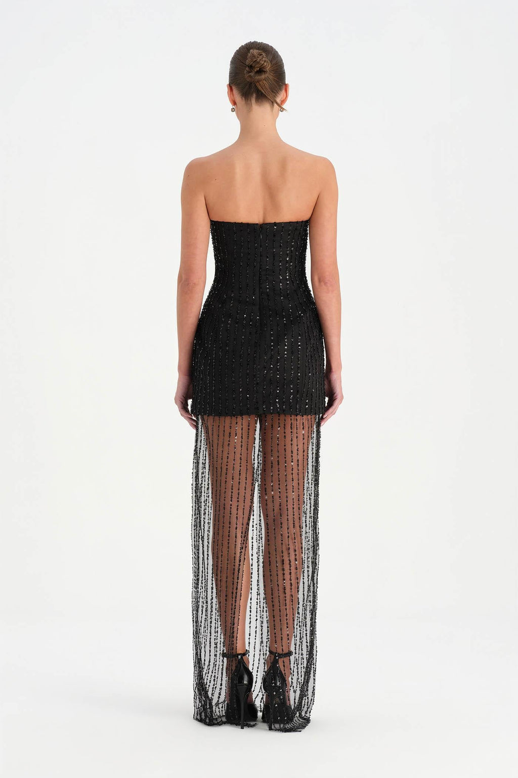 Strapless Crystal-Embellished Tulle Evening Dress - 26053C