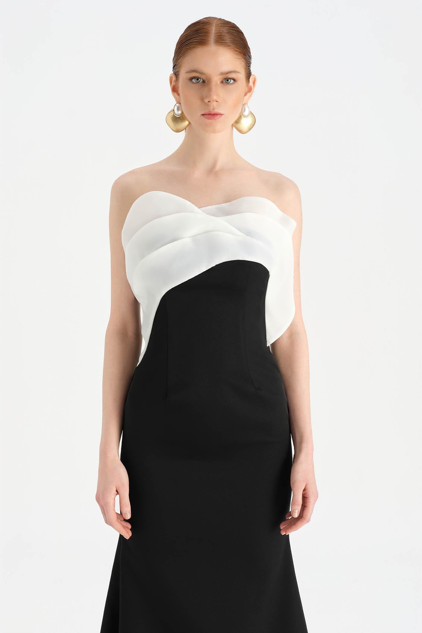 Strapless Mermaid Evening Dress with Bust Detail - 26102C