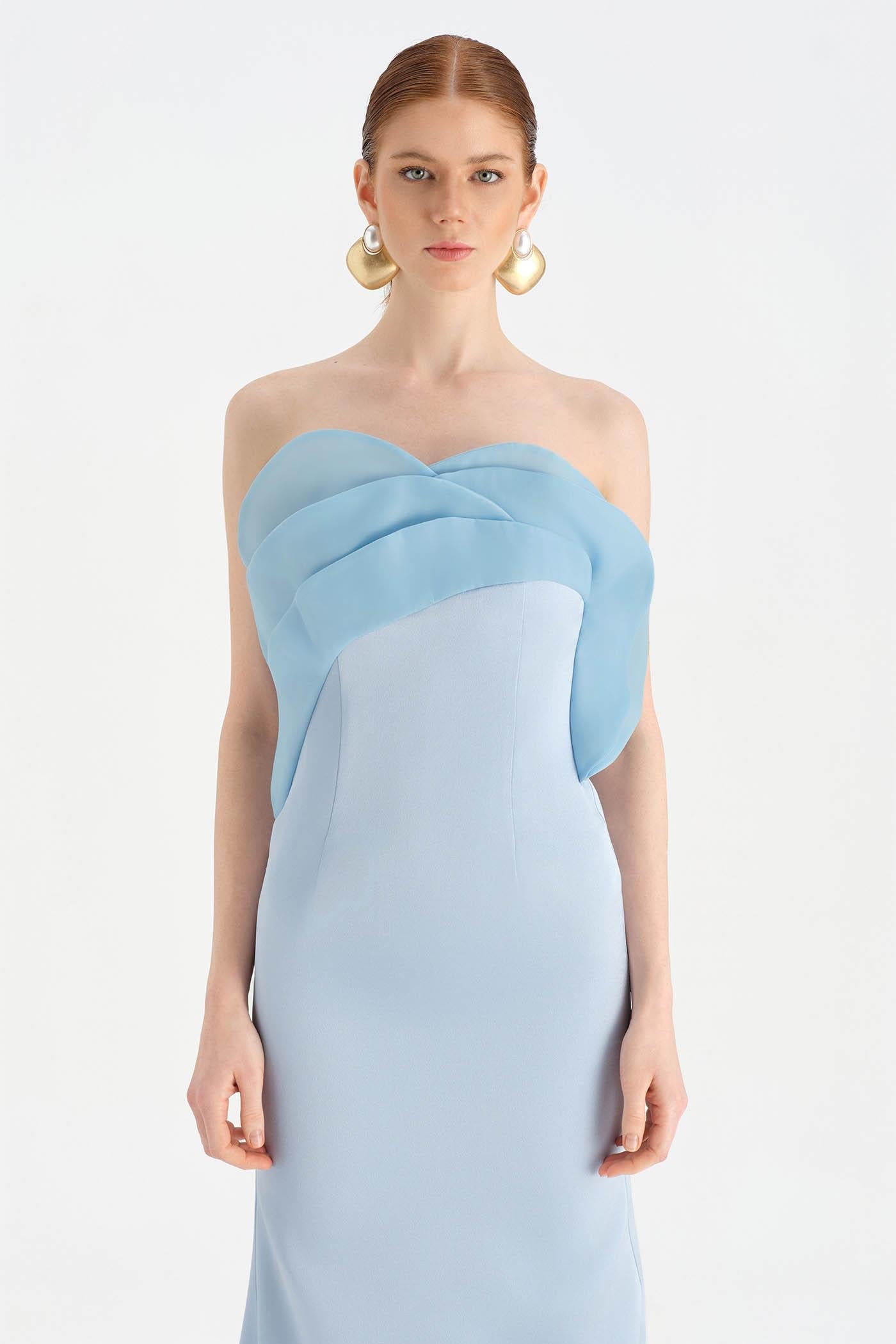 Strapless Mermaid Evening Dress with Bust Detail - 26102C