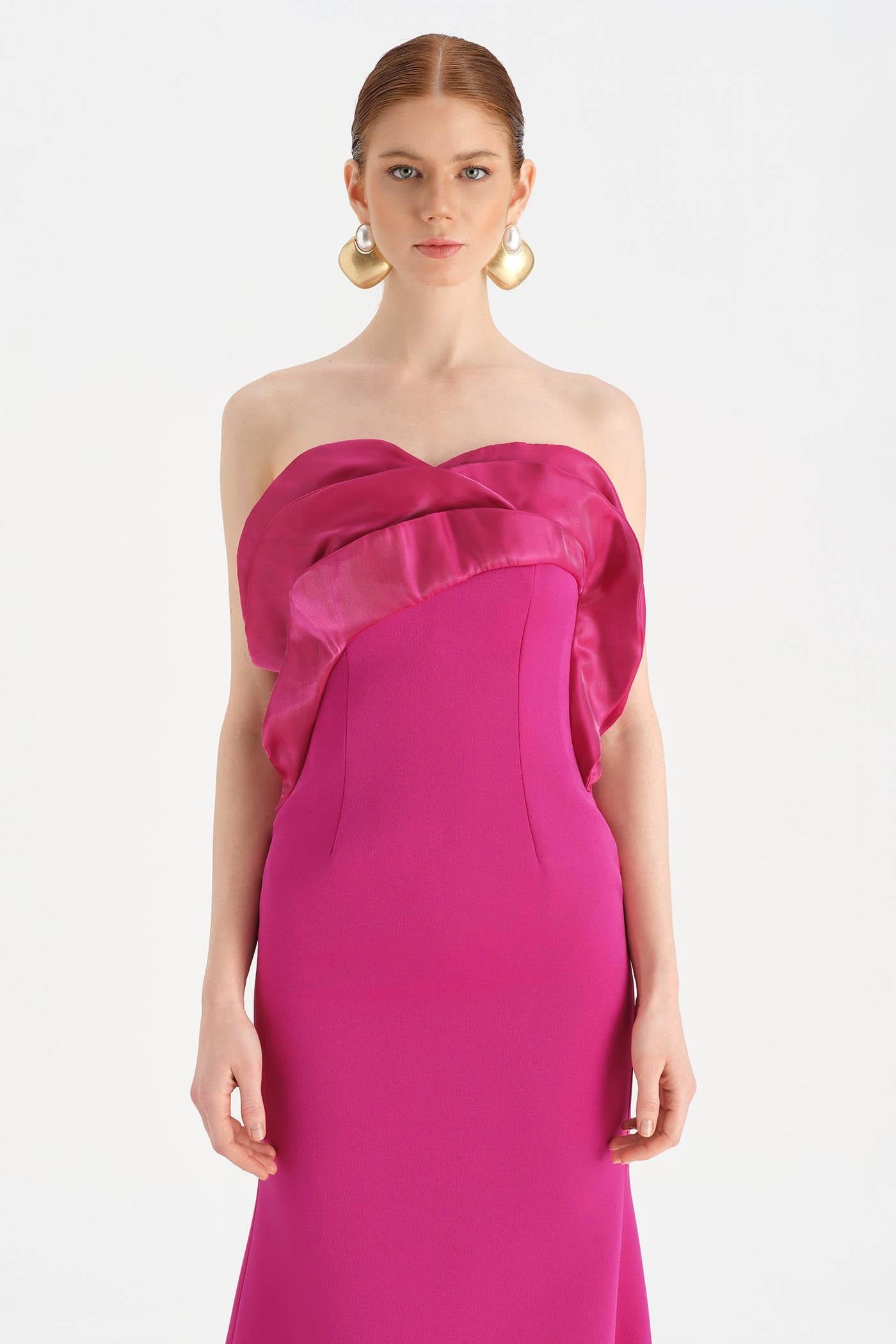 Strapless Mermaid Evening Dress with Bust Detail - 26102C