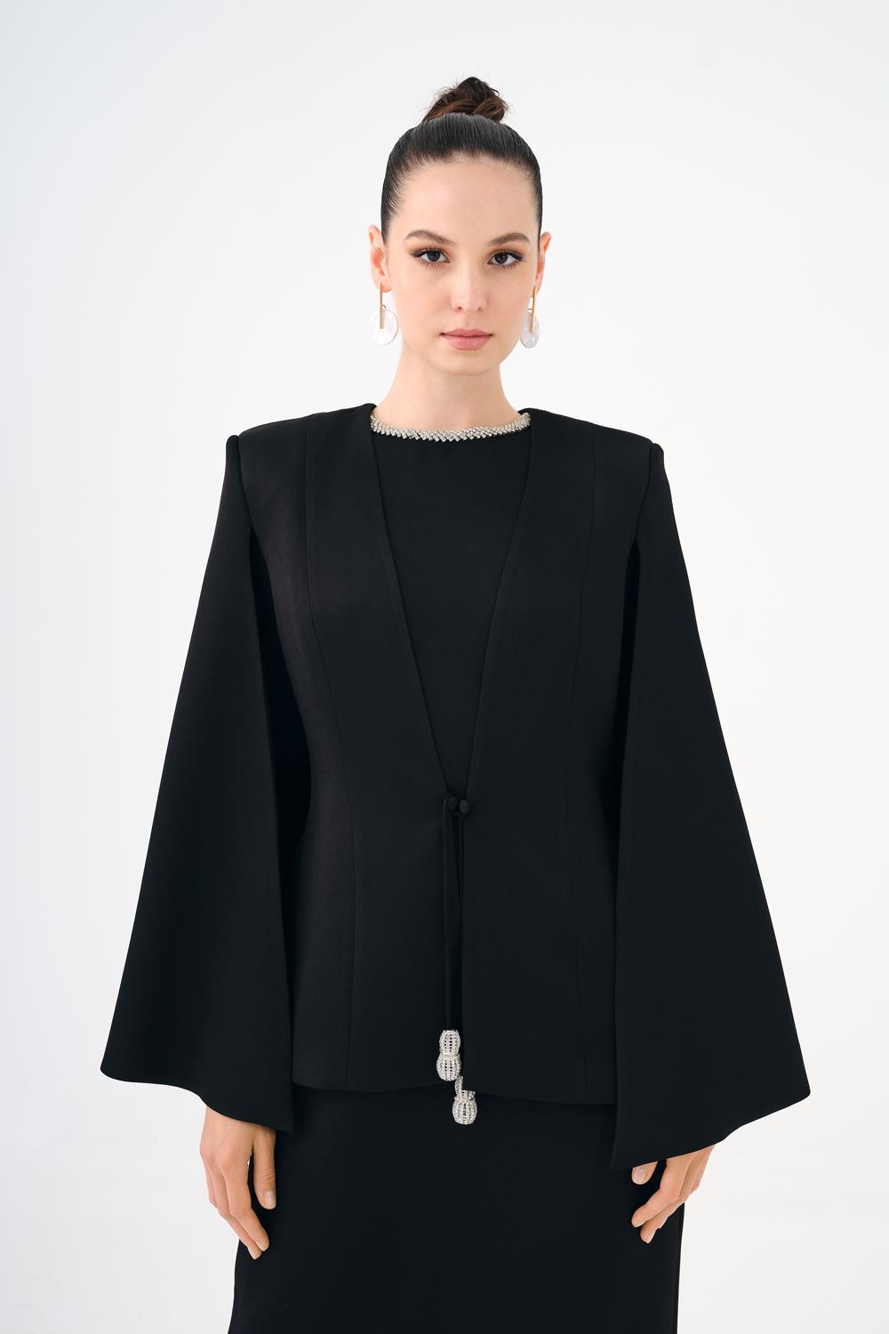 Taş İşleme Detaylı Abiye Elbise - Ceket Takım - 9018C