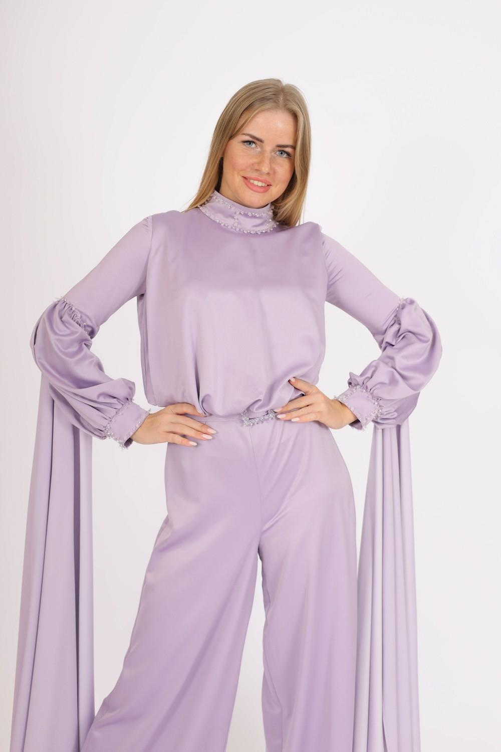 Sıfır Yaka Kemer Detaylı Tesettür Tulum Elbise - 8003C