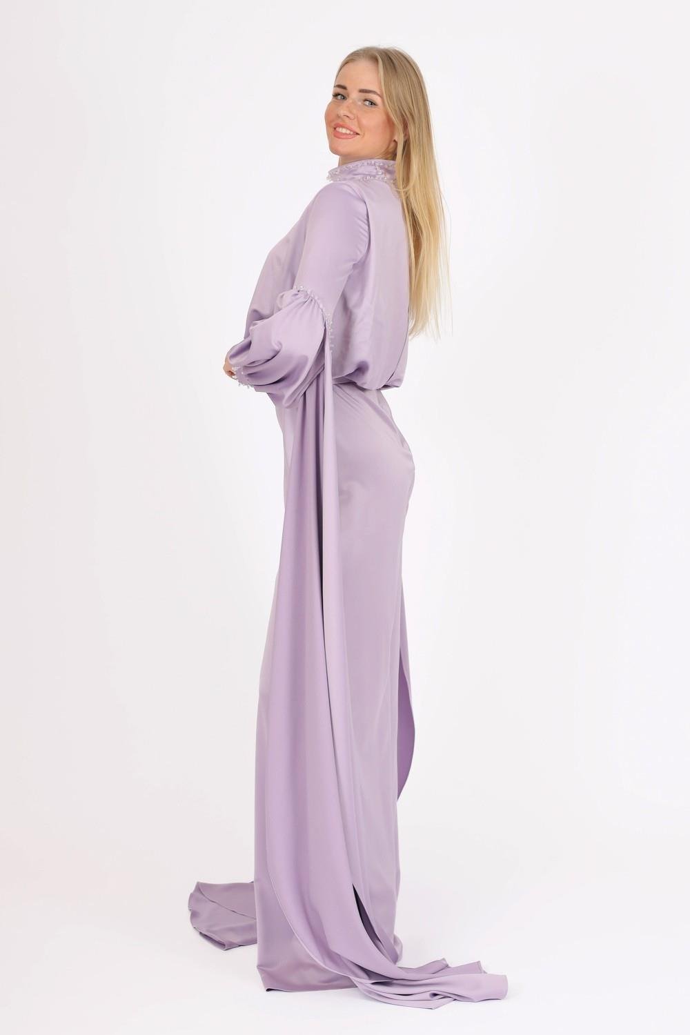 Sıfır Yaka Kemer Detaylı Tesettür Tulum Elbise - 8003C