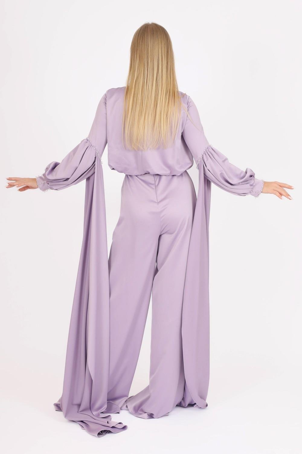 Sıfır Yaka Kemer Detaylı Tesettür Tulum Elbise - 8003C