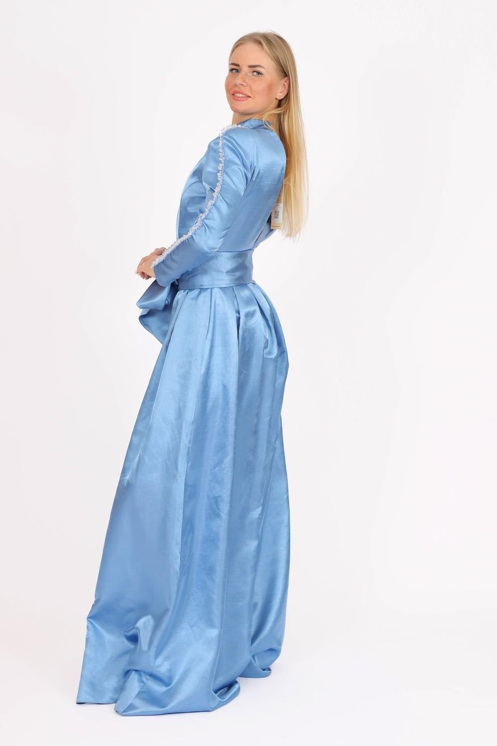 Hakim Yaka Saten Tesettür Tulum Elbise - 8004C