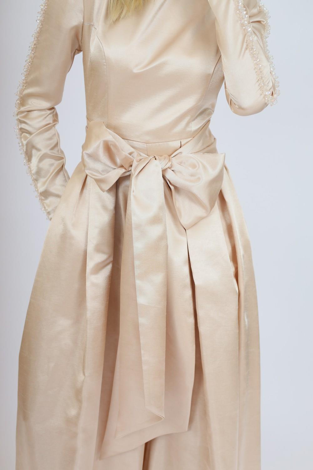 Hakim Yaka Saten Tesettür Tulum Elbise - 8004C